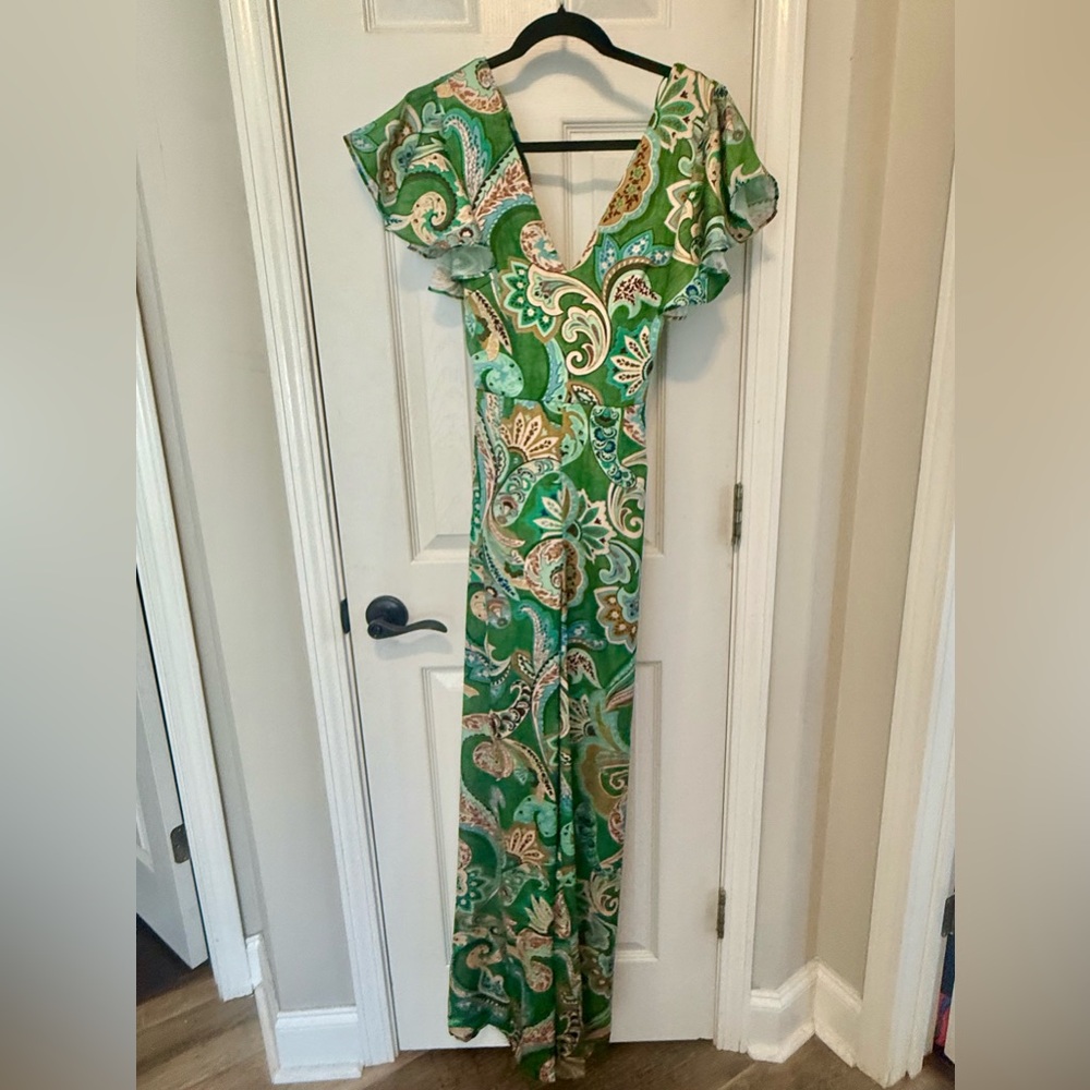 Zara Green Paisley Jumpsuit